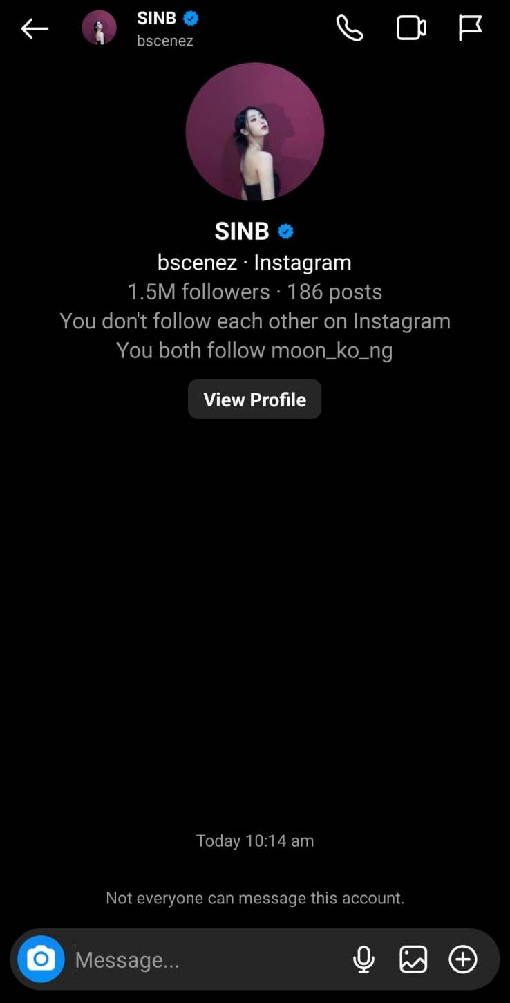 SinB VIVIZ membatasi DM Instagram