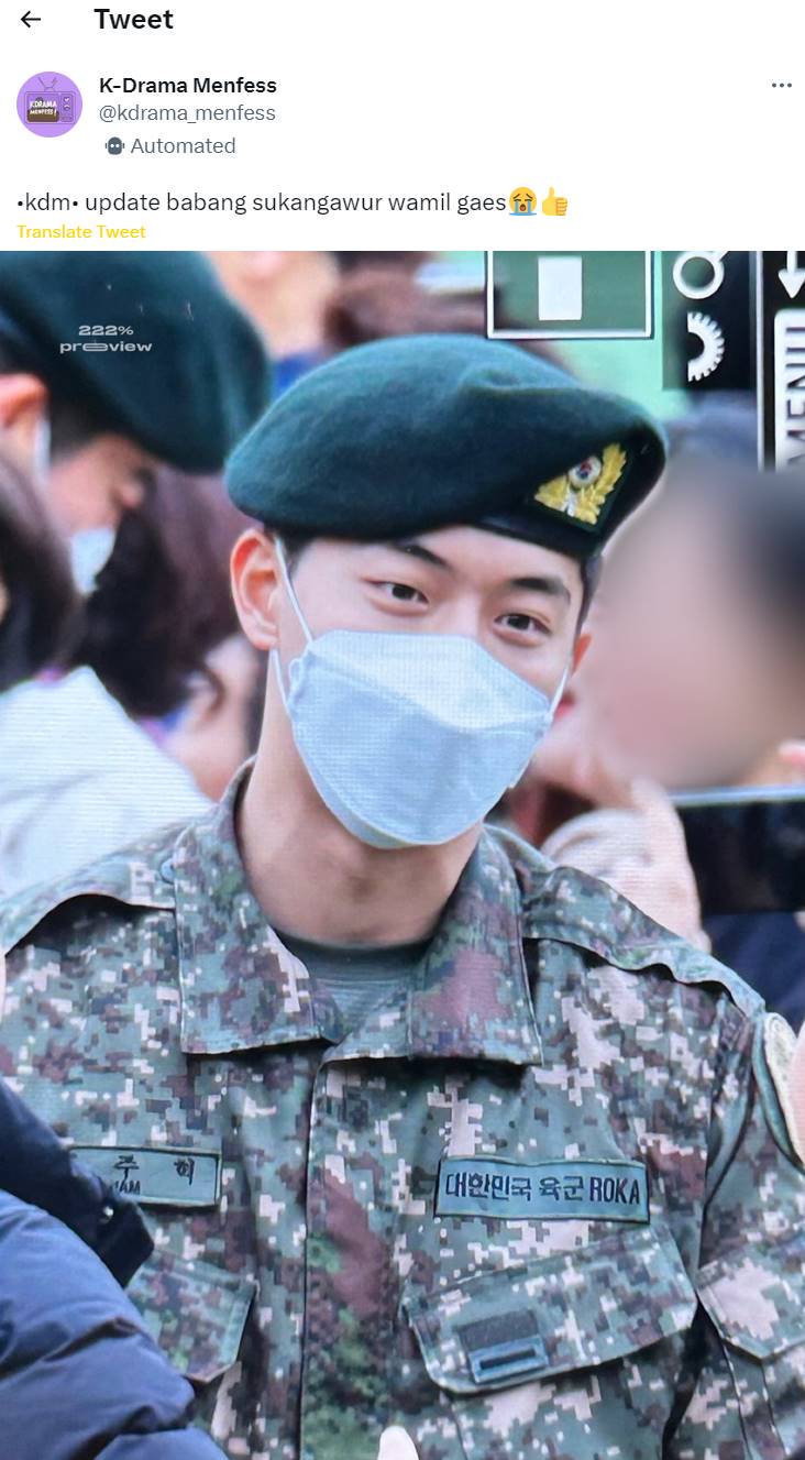 Potret Nam Joo Hyuk selama wajib militer