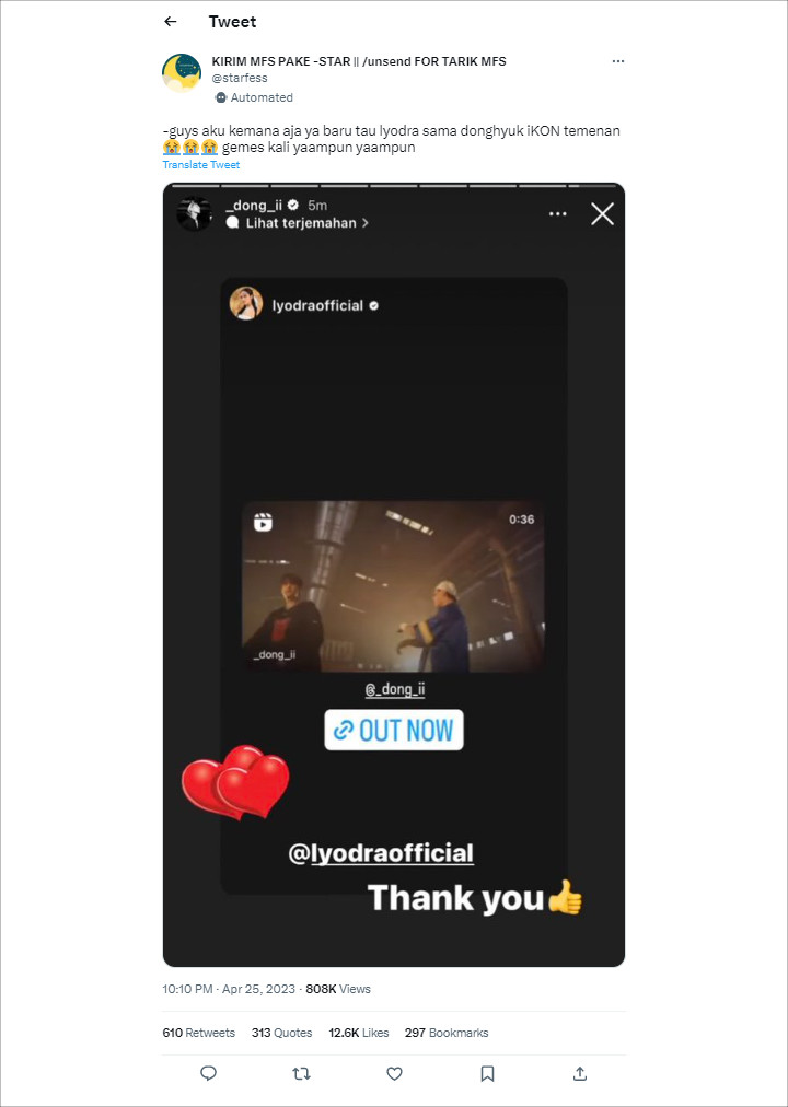 Postingan Lyodra di-Repost Donghyuk IKON dan Terang-terangan Diberi Emoji Hati