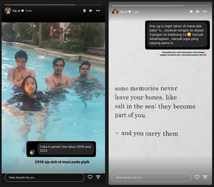 Fuji An Balas Adem Usai Dinasihati Agar Tak Melulu Flashback ke Masa Lalu