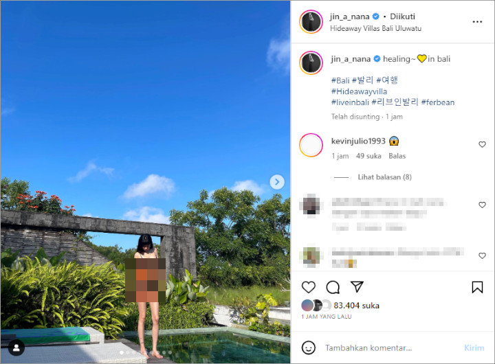Healing di Bali, Nana Pamer Body Aduhai dalam Balutan Bikini dan Tato Cantik