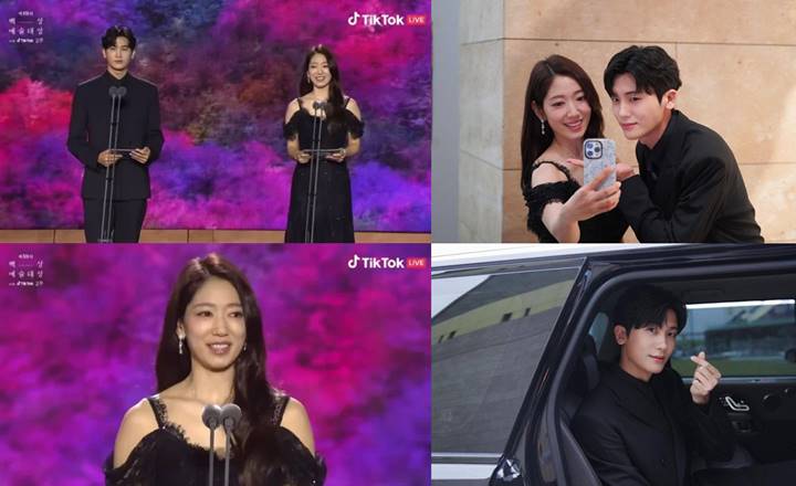 Baeksang Arts Awards 2023: Park Shin Hye Cantik Usai Melahirkan, Pose Gemes Bareng Park Hyung Sik