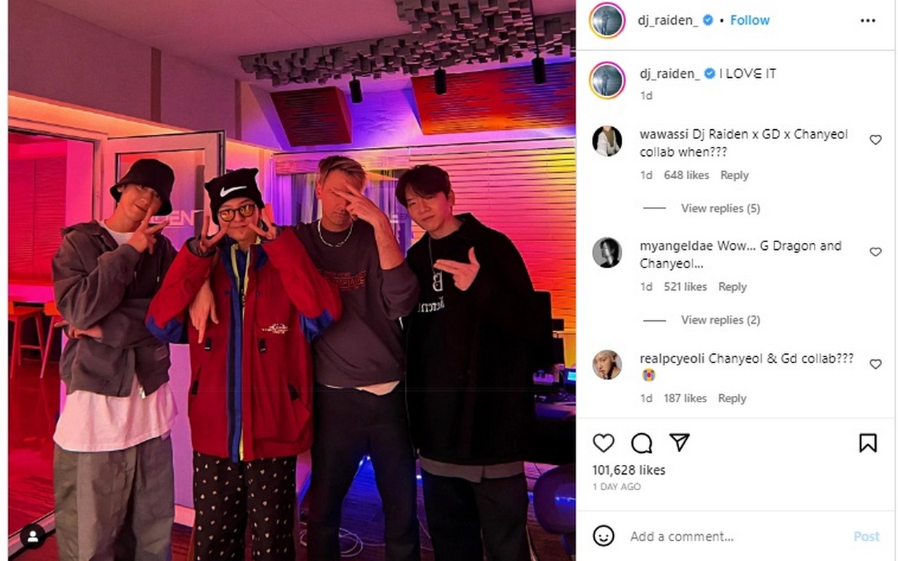 Terlihat Bareng Di Studio Rekaman, Chanyeol-G-Dragon Diduga Bakal Kolaborasi