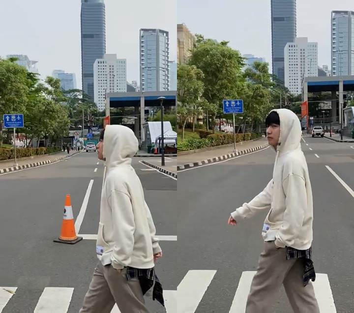 Renjun Bergaya Ala Anak Citayam Fashion Week