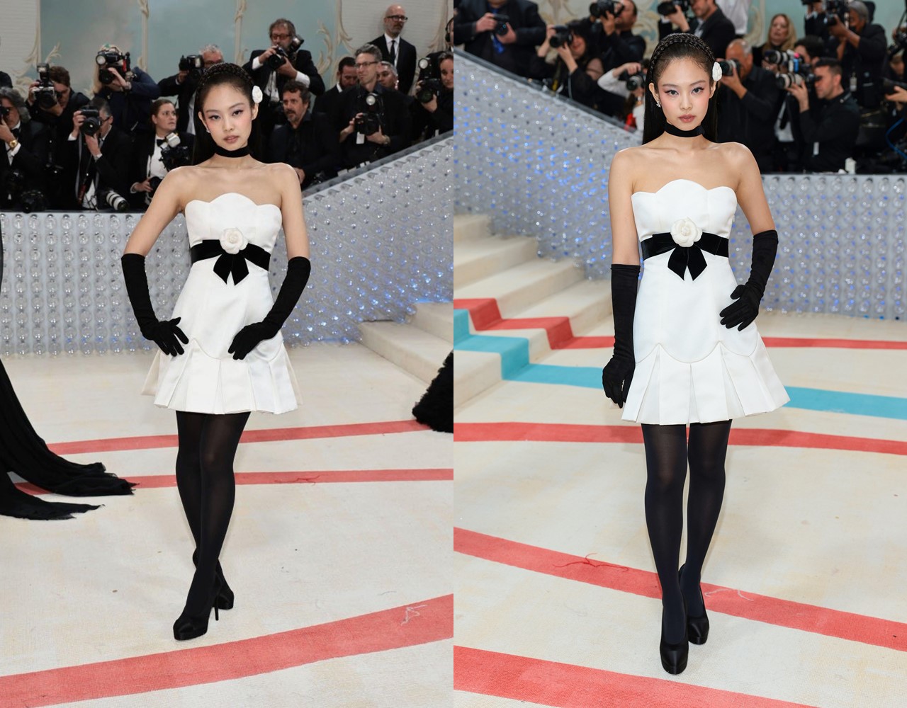 Serba Chanel, Jennie Tampil Chic Serba Hitam Putih di Met Gala Pertamanya