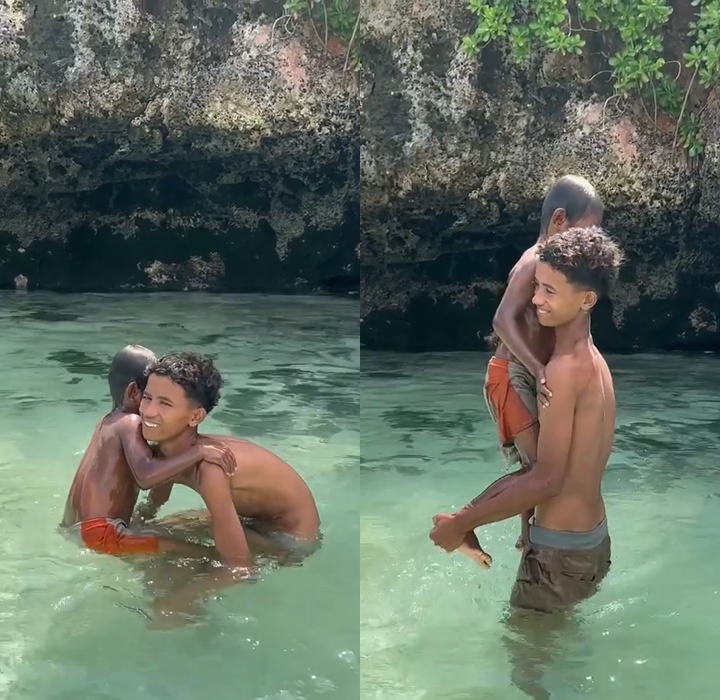 Ajak Anak Lokal Berenang