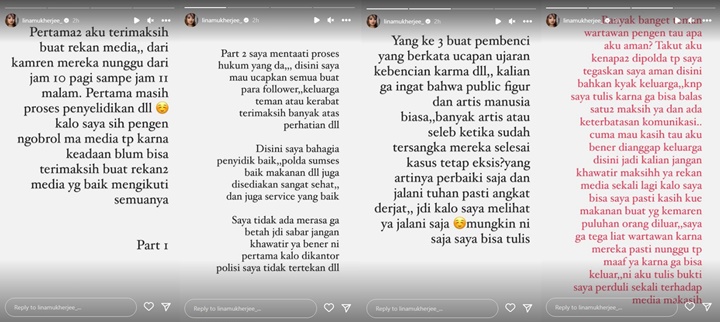 Lina Mukherjee Masih Bisa Main IG Meski Ditahan, Kondisi Saat Ini Terkuak