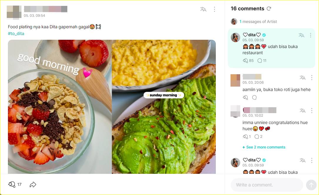 food plating Dita Karang Secret Number disanjung