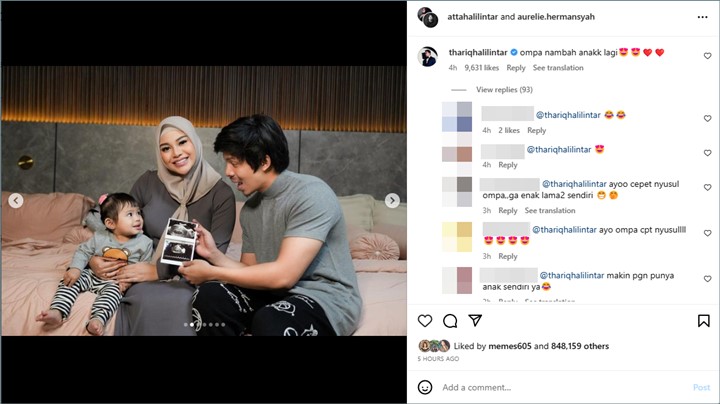 Sambut Ponakan Baru dari Atta Halilintar & Aurel Hermansyah, Thariq Auto Kebanjiran Doa