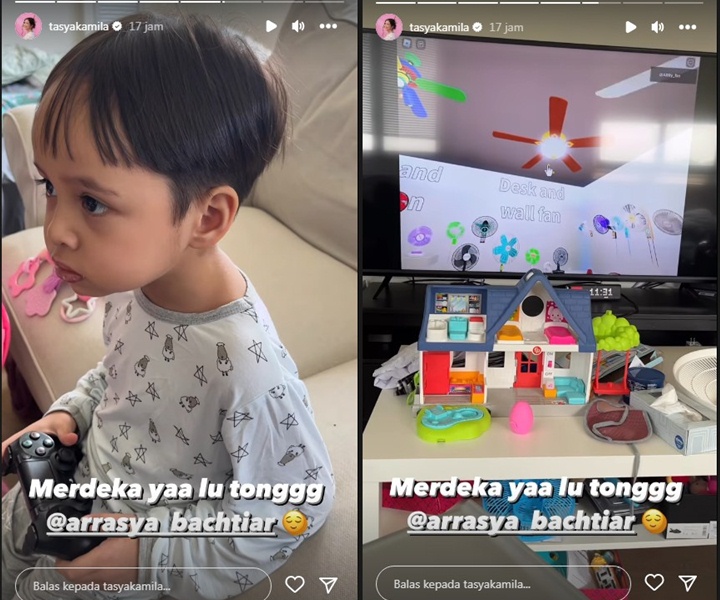 Berhenti Sekolah di Amerika, Arrasya Putra Tasya Kamila Merdeka Main Game Kipas Angin