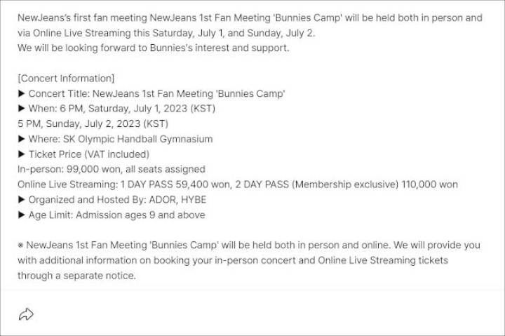 Harga Tiket Fanmeeting NewJeans Dinilai Kelewat Mahal, HYBE Jadi Sasaran Protes Fans