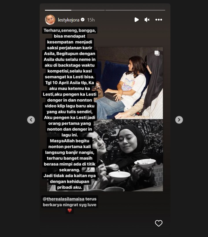 Lesti Kejora Ikut Banggakan Karier Asila Maisa, Video Klip Baru Bikin Banjir Air Mata