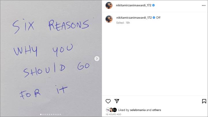 Tutup Kolom Komentar, Nikita Mirzani: Off