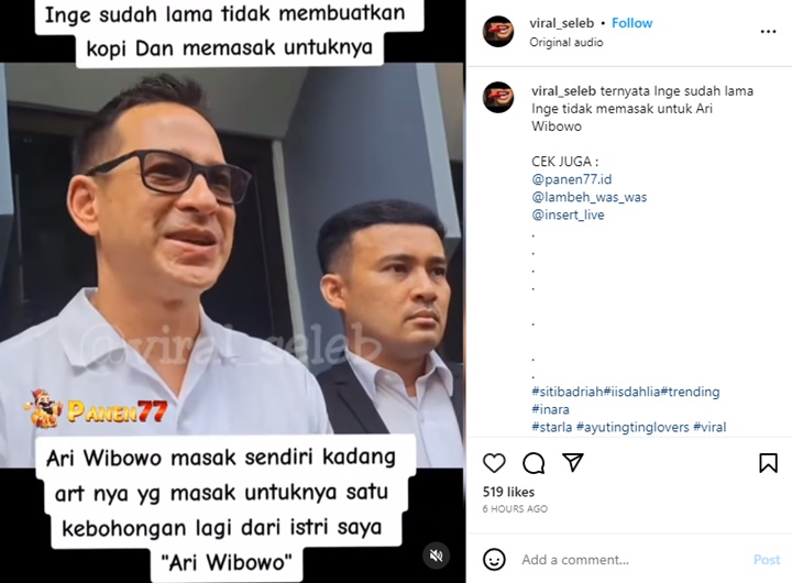 Ari Wibowo Dikomentari Sinis Usai Curhat Sudah Lama Tak Pernah Dilayani Inge Anugrah