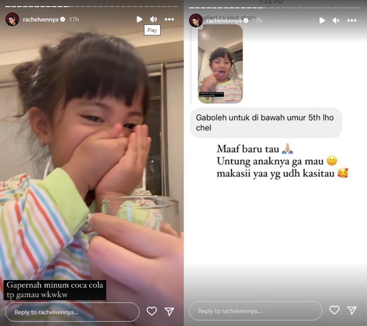 Rachel Vennya Tuai Peringatan Keras Usai Paksa Anak Cicipi Minuman Bersoda