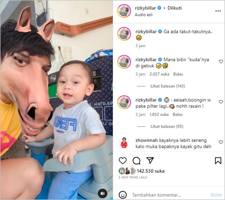 Baby L Tak Takut Lihat Wajah Rizky Billar Berubah, Ending Mengejutkan Bikin Ngakak
