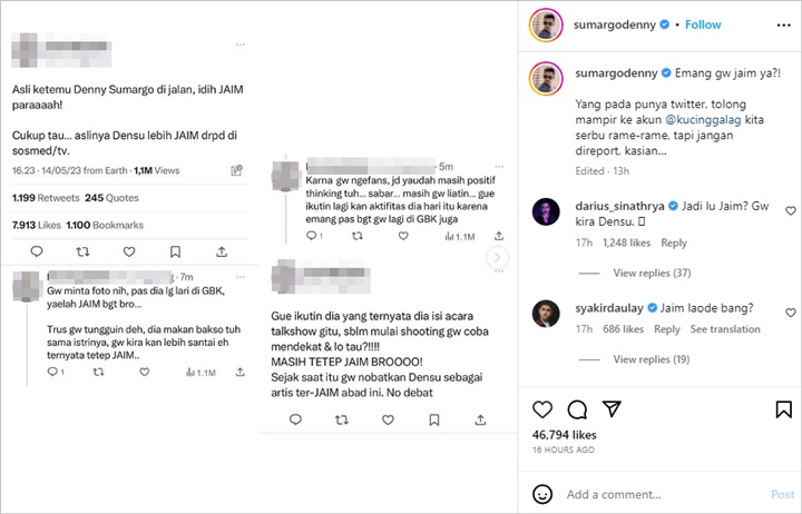 Diserang Hingga Trending, Balasan Denny Sumargo Picu Gelak Tawa
