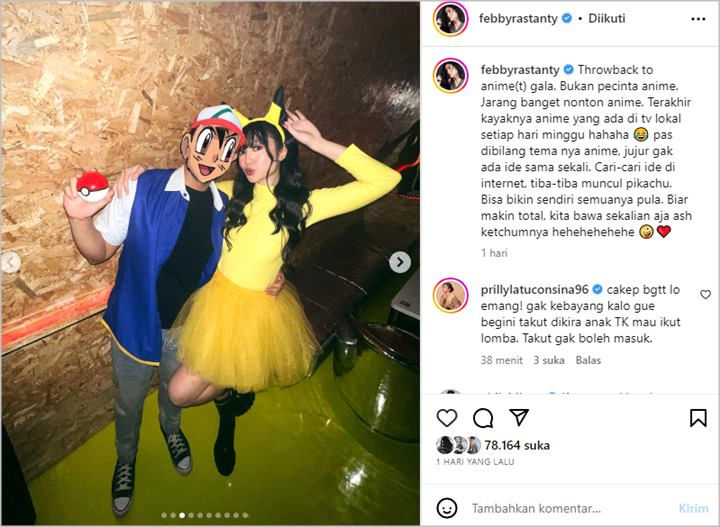 Febby Rastanty Spill Fun Fact Saat Cosplay Jadi Pikachu, Sosok Ditutup Stiker Curi Fokus Utama