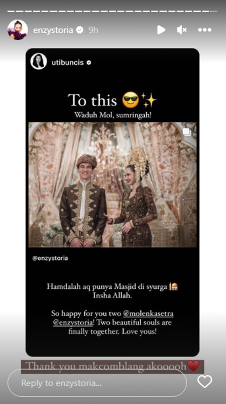 Sosok Mak Comblang Enzy Storia dan Molen Kasetra Ternyata Mantan Tara Budiman