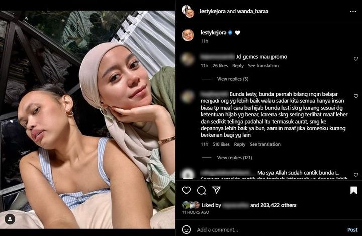 Gaya Hijab Lesti Kejora Tuai Kritik Pedas dari Netizen