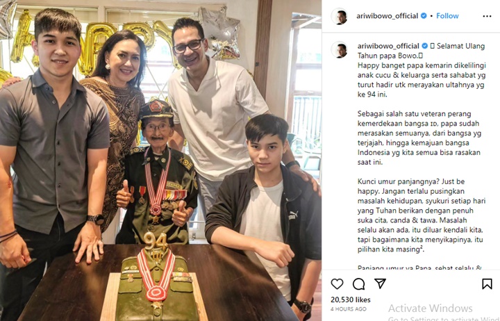 Baim Wong Syok Lihat Penampilan Ayah Ari Wibowo yang Rayakan Ultah ke-94