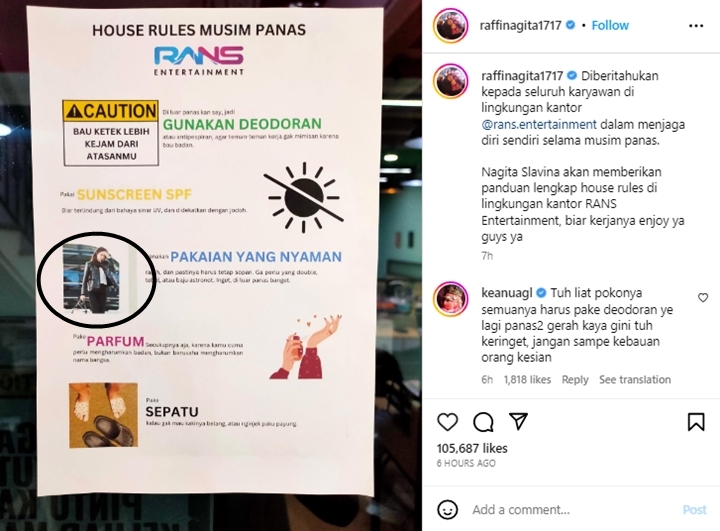 Raffi Ahmad & Nagita Slavina Pakai Potret Jennie BLACKPINK di Aturan Baru Staf