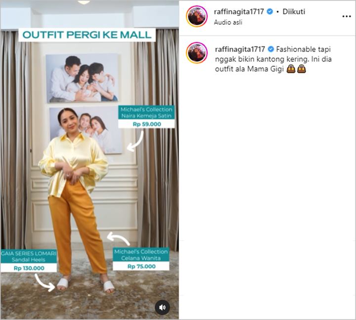 Fashion Nagita Slavina yang Ramah di Kantong Dinilai Pancarkan Aura Beda