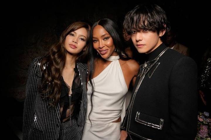 Foto Bareng Lisa BLACKPINK, V BTS Juga Dirangkul Supermodel Terkenal