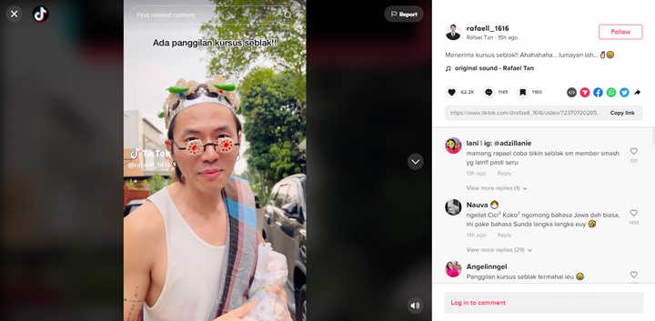 Dijuluki Duta Seblak, Rafael Tan Infokan Lagi Buka Jasa Kursus Masak