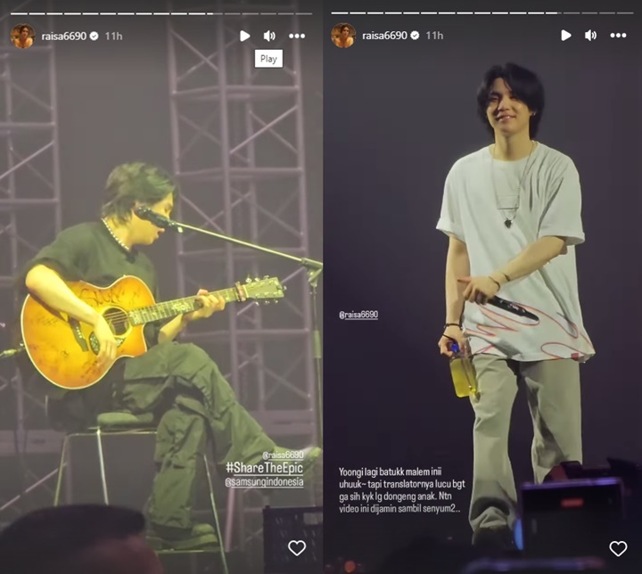 Suga BTS Batuk-batuk di Konser Day 1, Raisa Malah Meleyot Disenyumi Sang Idol