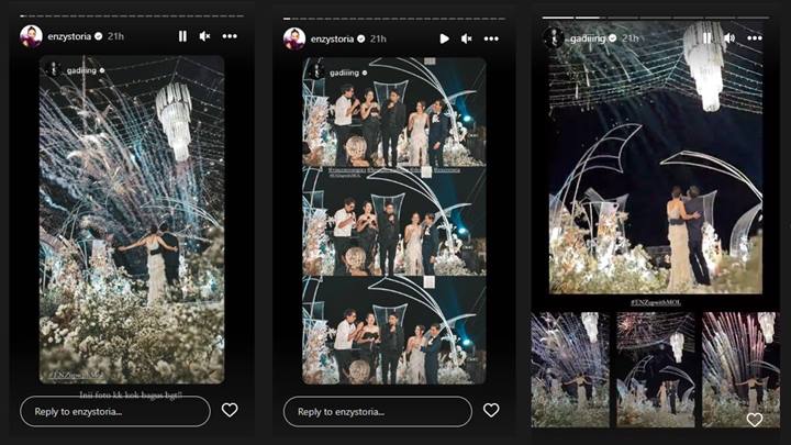 Enzy Storia Terkesan Lihat Hasil Jepretan Gading Marten di Acara Resepsi Pernikahannya