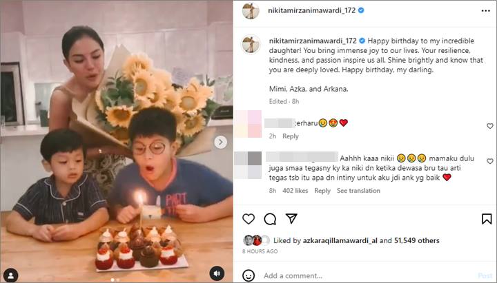 Nikita Mirzani Rayakan Ultah Sang Putri Sulung, Momen Tiup Lilin Tanpa Loly Bikin Mewek