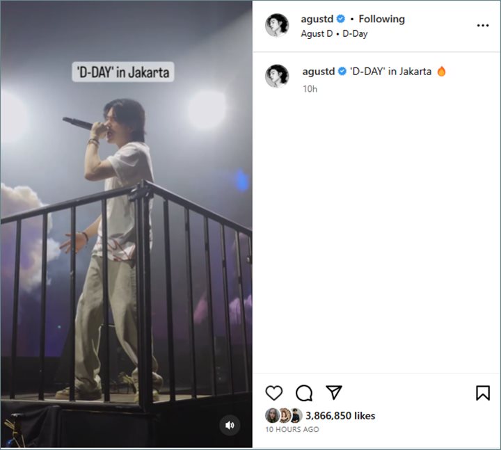 Gelar Konser Solo, Suga BTS Gercep Revisi Salah Ketik Ibu Kota Indonesia