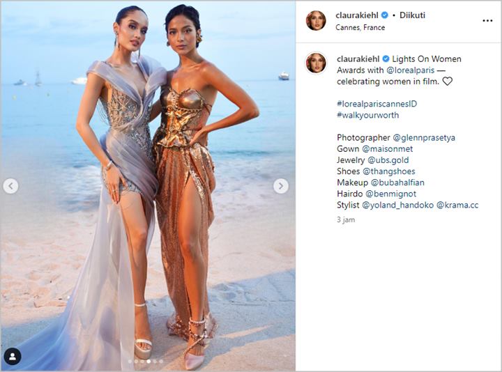 Satu Frame, Cinta Laura dan Putri Marino di Lights On Women Awards Bak Visual Combo