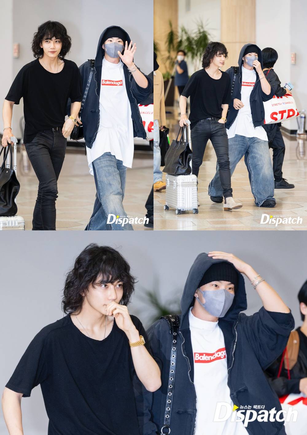 foto Hoshi dan Jeonghan SEVENTEEN di bandara
