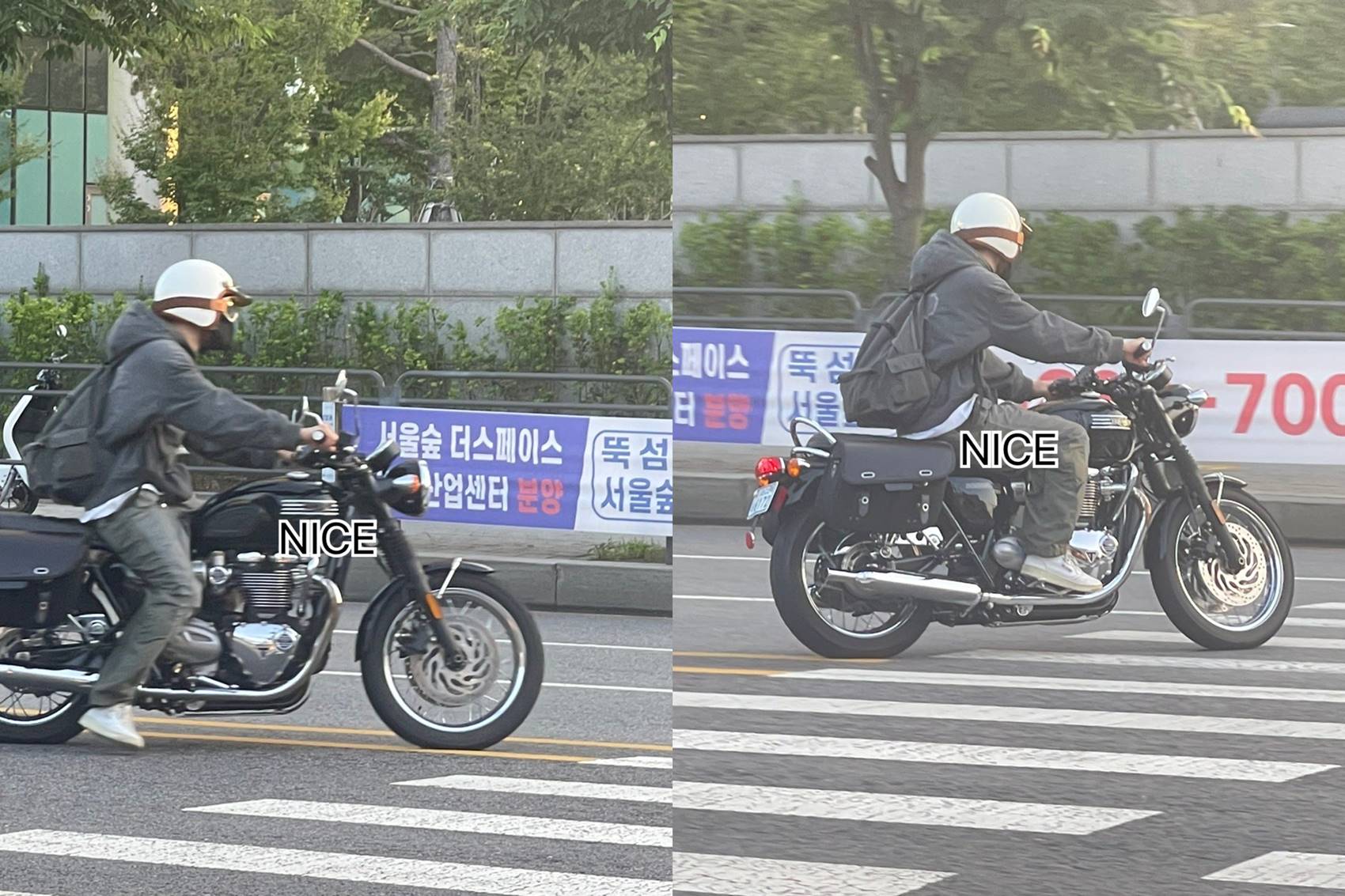 Chanyeol EXO naik motor