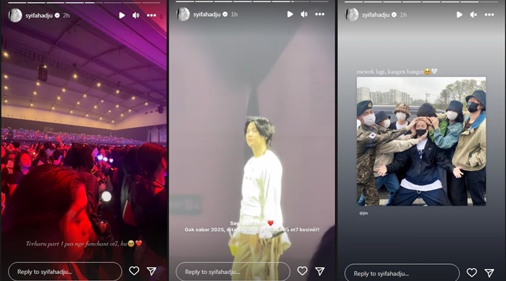Syifa Hadju Nonton Konser Suga, Auto Mewek Kangen Member BTS OT7 Syifa Hadju Nonton Konser Suga, Auto Mewek Kangen Member BTS OT7