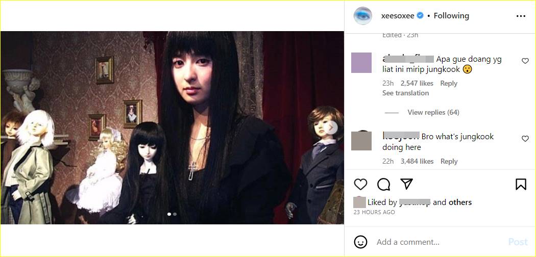 Han So Hee dikira mengunggah foto Jungkook BTS