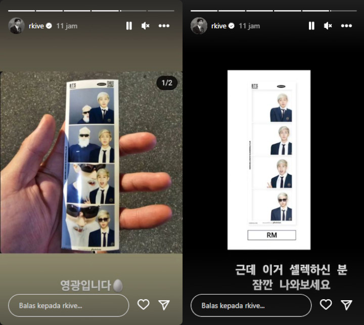RM BTS Cari yang Masih Pakai Fotonya Zaman Poni Lempar di Photobooth