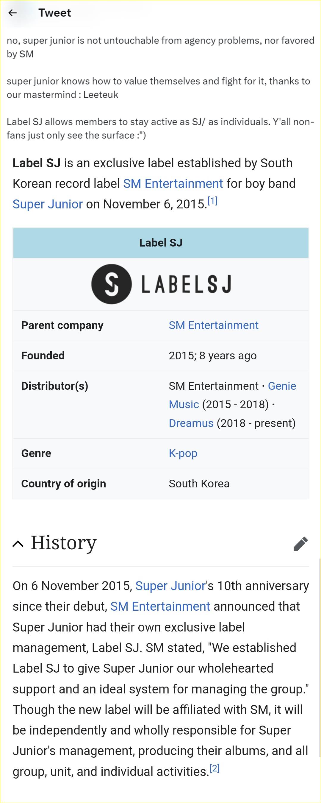 penggemar membahas mengenai Label SJ Super Junior