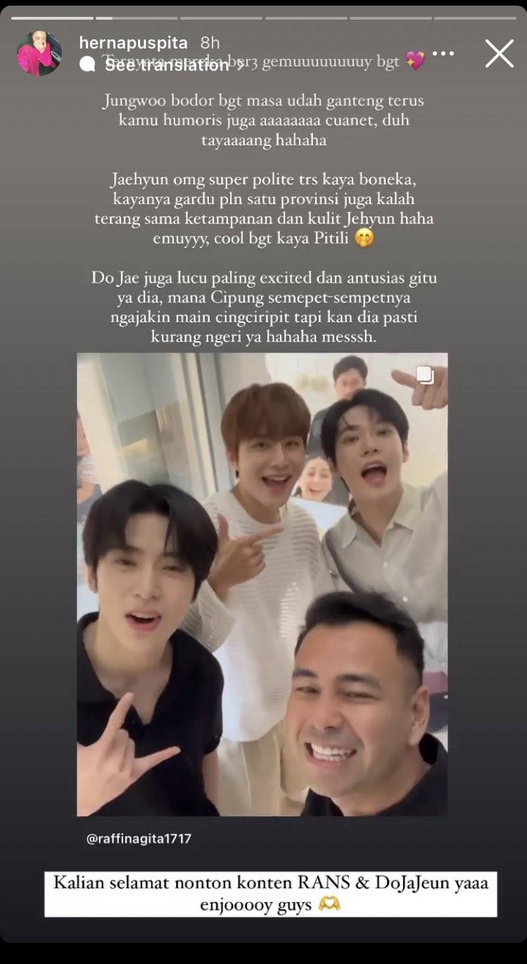 karyawan RANS menceritakan momen NCT DOJAEJUNG main dengan Rayyanza