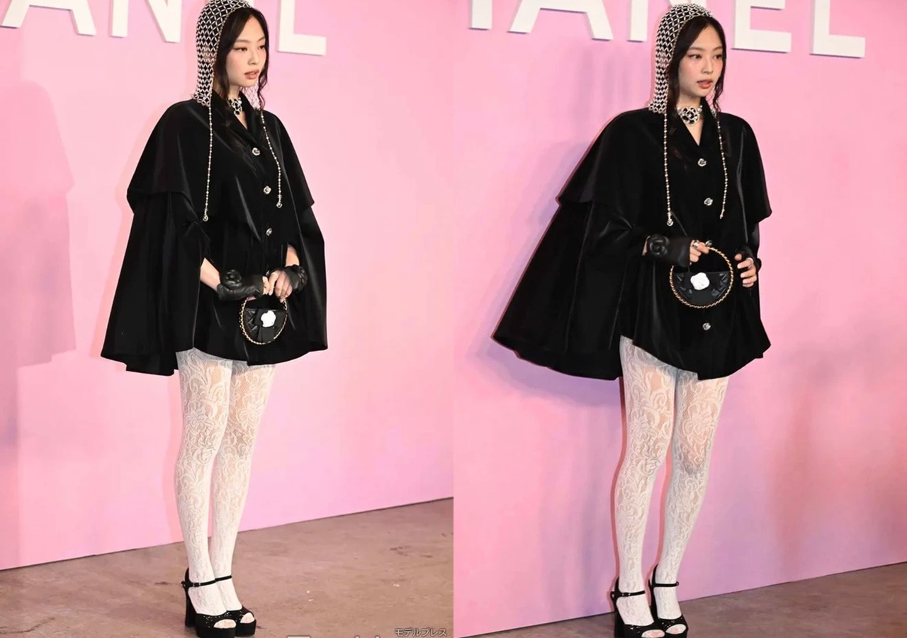Jennie Bikin Fans Terpikat Tampil Elegan Serba Hitam Dengan Stocking di Acara Chanel Tokyo