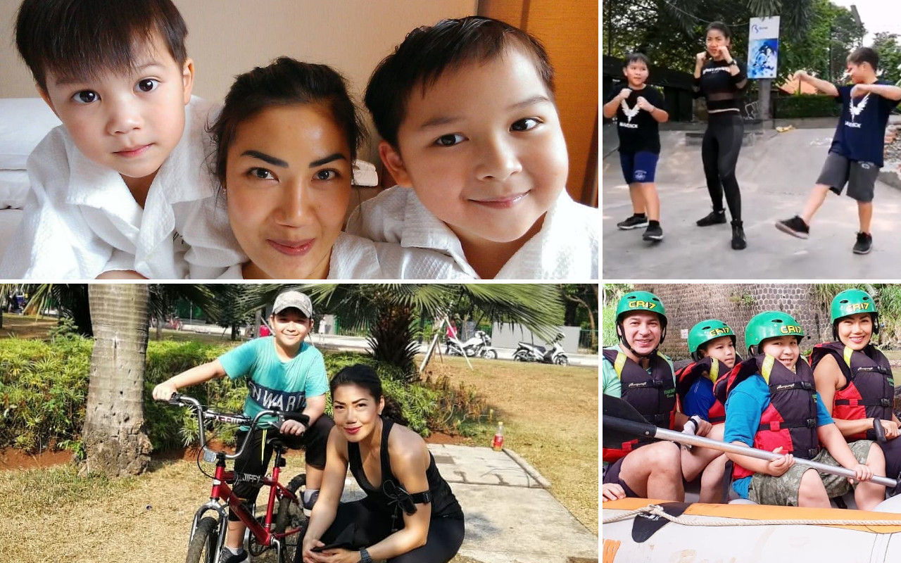 Relakan Anak Tinggal Bersama Ari Wibowo, Intip 10 Potret Dekat Inge Anugrah dengan Kedua Putranya