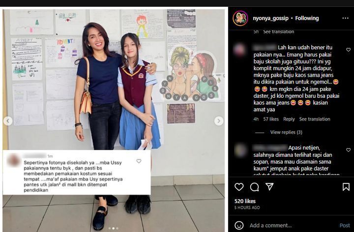 Ussy Sulistiawaty Dicibir Soal OOTD ke Sekolah Anak