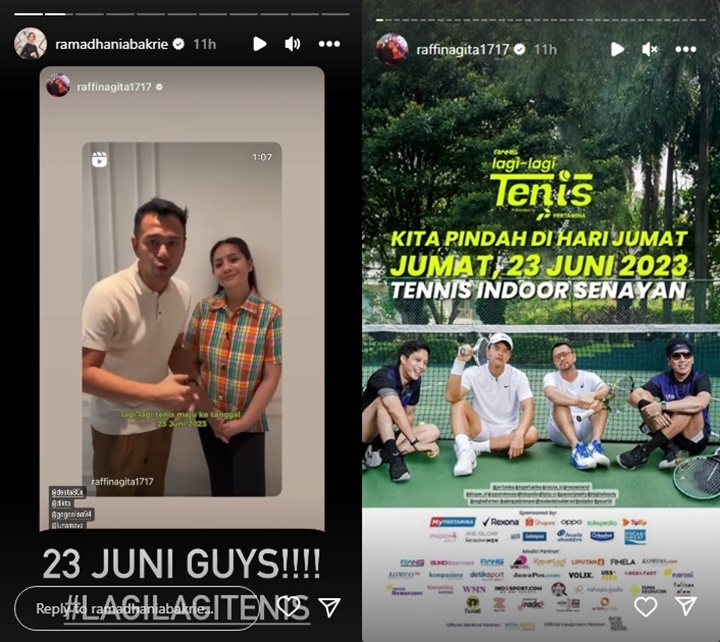 Raffi Ahmad Kabarkan Pertandingan \'Lagi Lagi Tenis\' Dimajukan, Tuai Kekecewaan