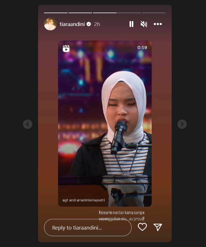 Putri Ariani Bikin Bangga, Tiara Andini: Nonton Kamu Sampai Sesenggukan Aku