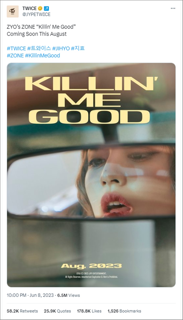 Jihyo TWICE Debut Solo Sesuai Dugaan, Aura di Poster \'Killin\' Me Good\' Tak Main-Main