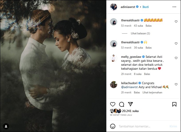 Adinia Wirasti Nikahi Kekasih Bule, Dian Sastro Sang Bestie Ikut Girang