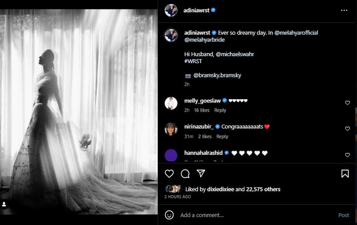 Postingan Perdana Adinia Wirasti Pasca Menikah