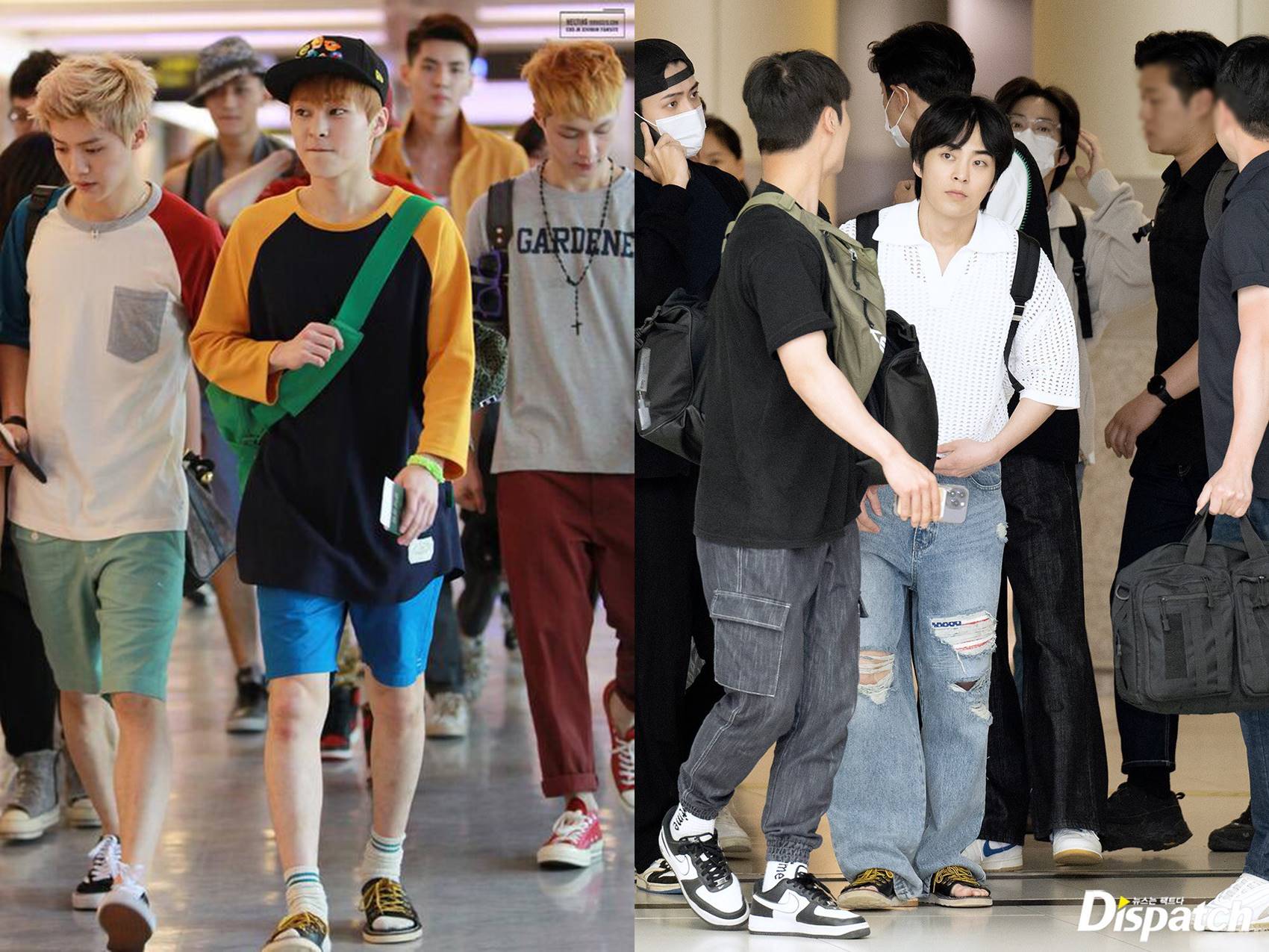 Xiumin EXO memakai sandal yang sama dengan 10 tahun lalu